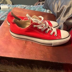 Red converse shoes W9 M7
